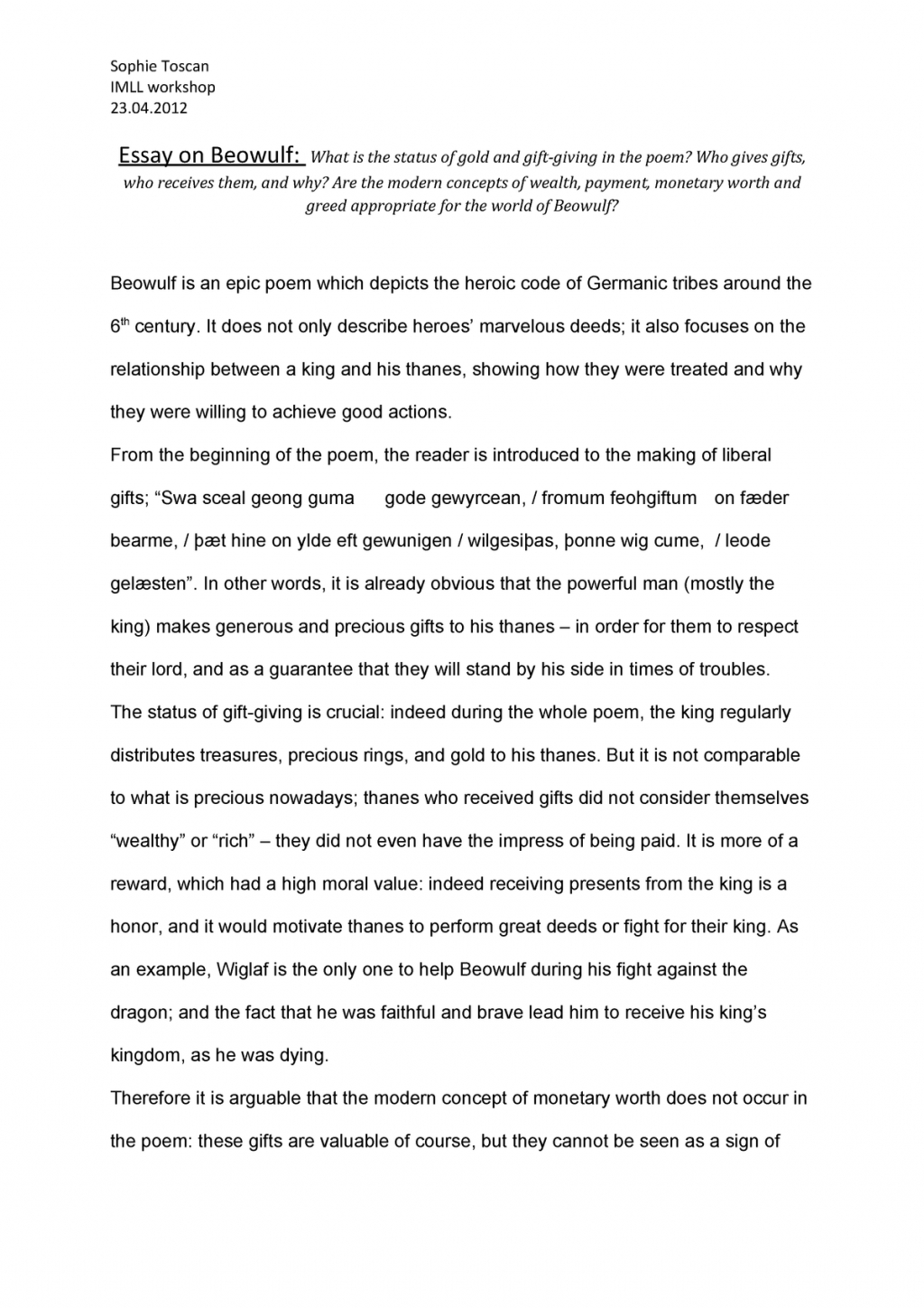 Cover Letter Heroic Essay Attributes Of Essays Beowulf regarding sizing 1024 X 1448