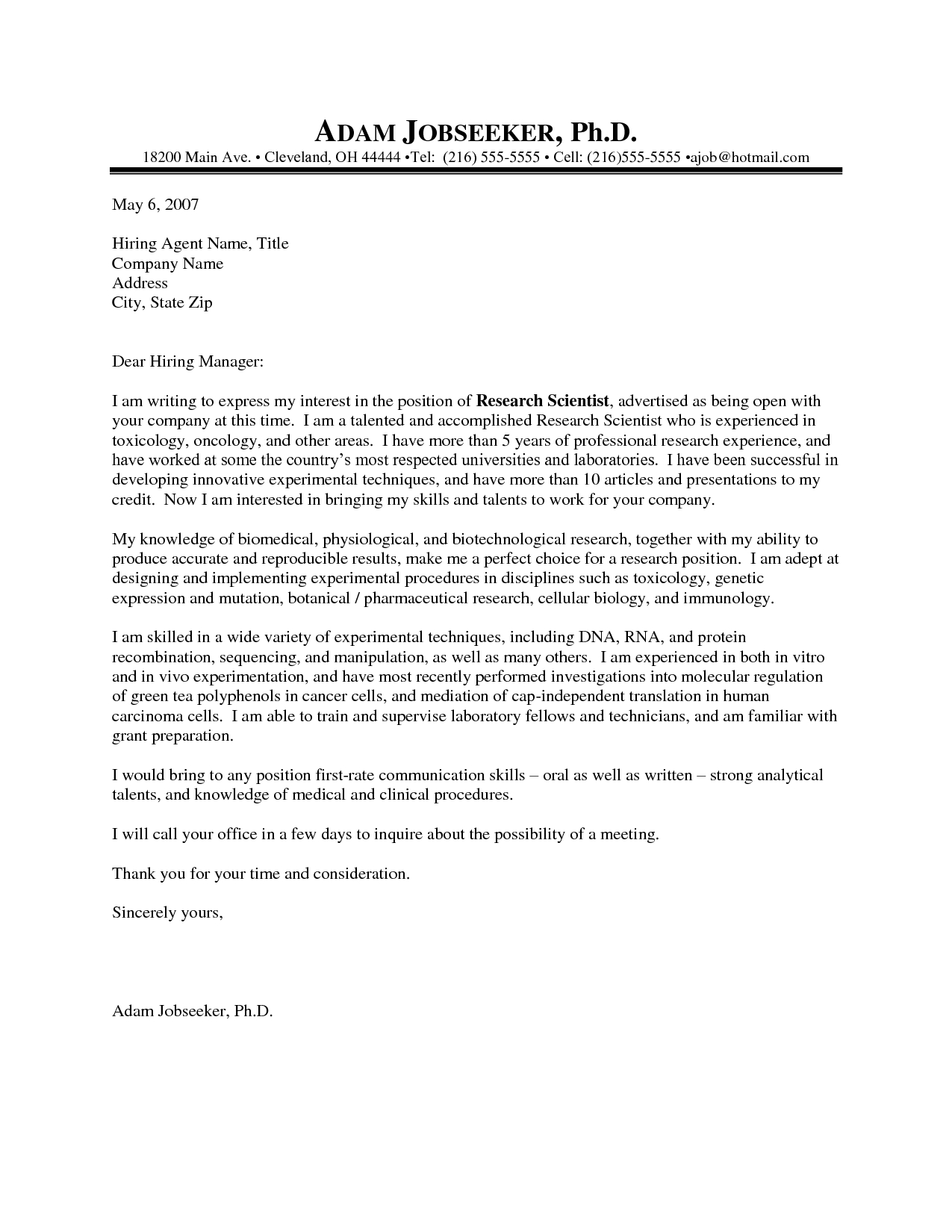 Cover Letter Template Biology Exemple De Lettre De inside proportions 1275 X 1650