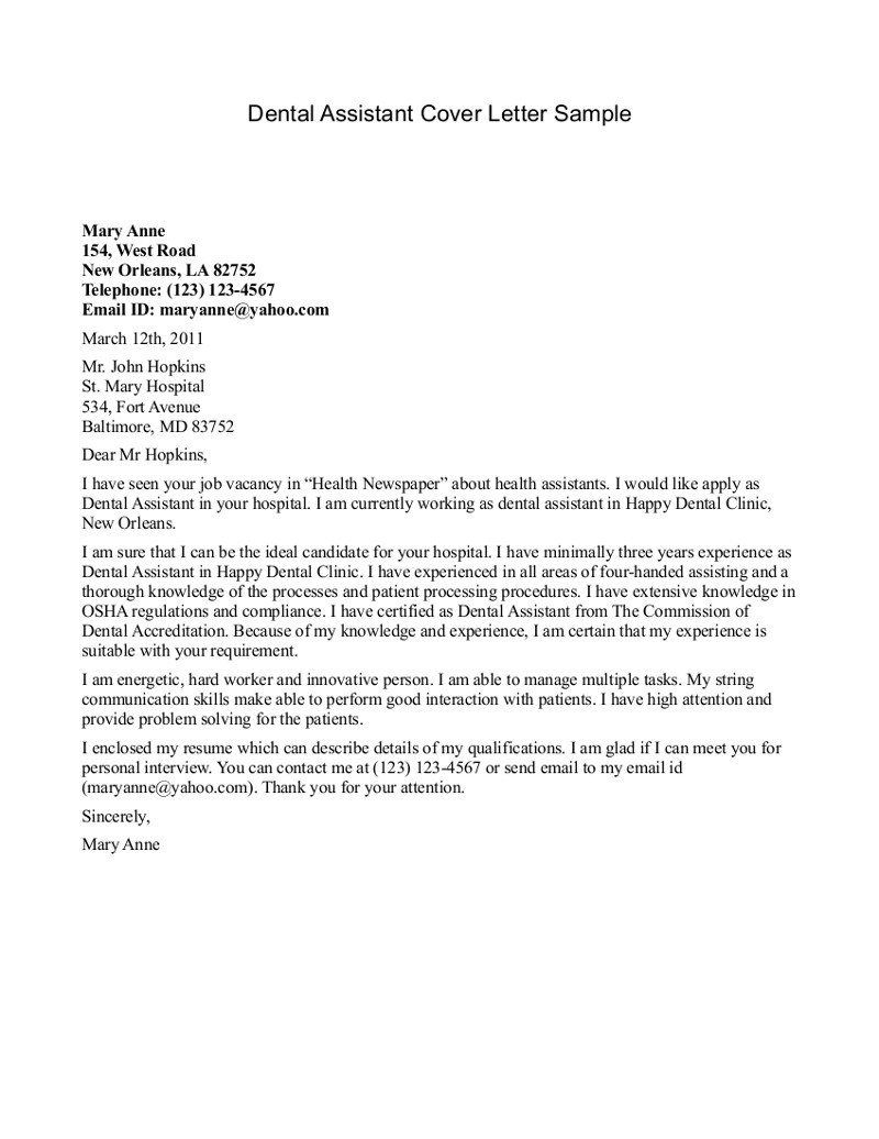 Cover Letters For Medical Assistant Effective Letter intended for proportions 800 X 1036