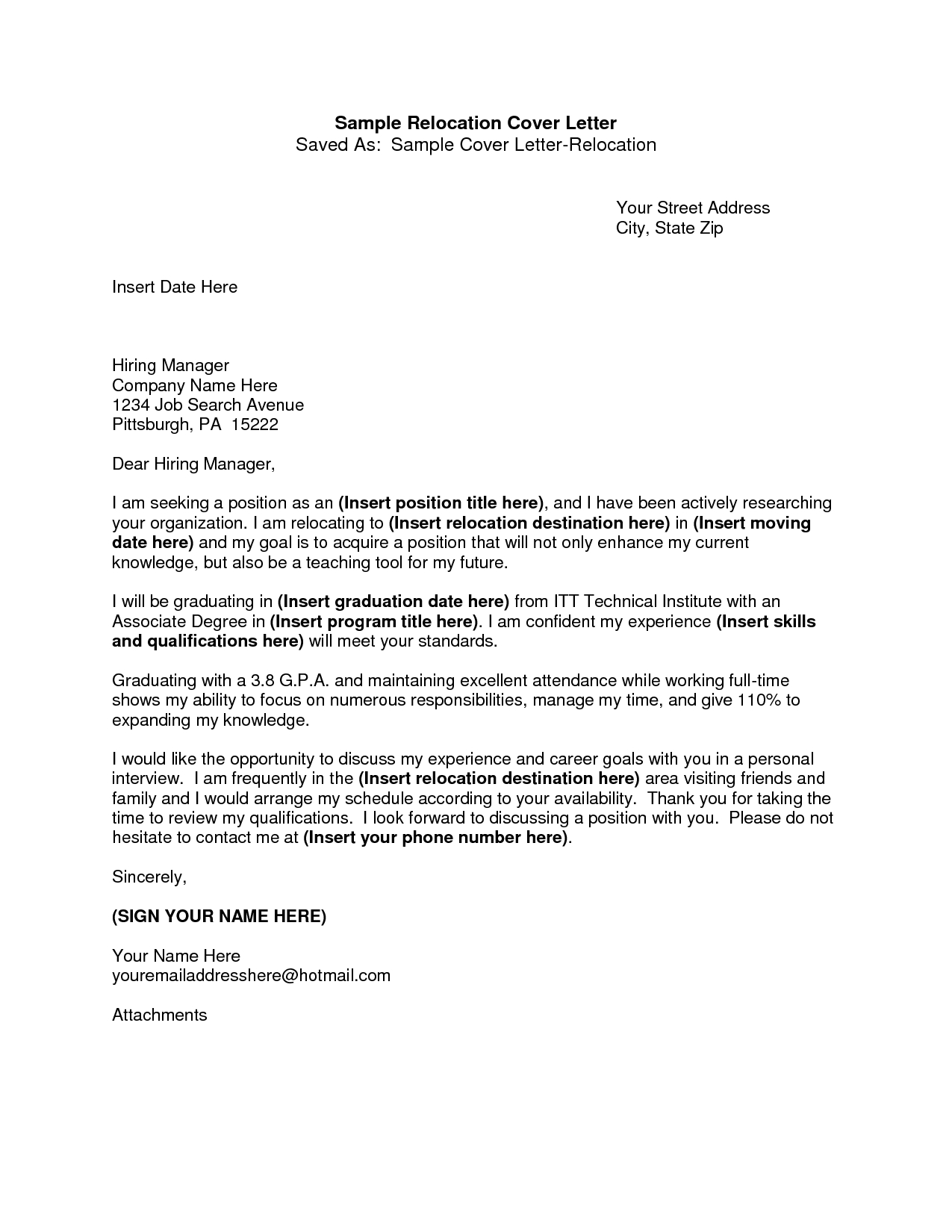 Covering Letter Example Writing A Cover Letter Relocation in size 1275 X 1650