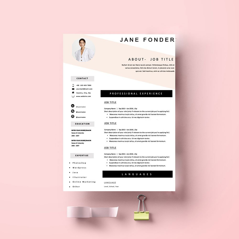 Creative Cv Template 2 with regard to dimensions 1000 X 1000