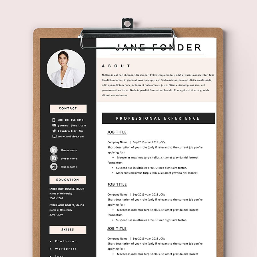 Creative Cv Template 5 with regard to size 900 X 900