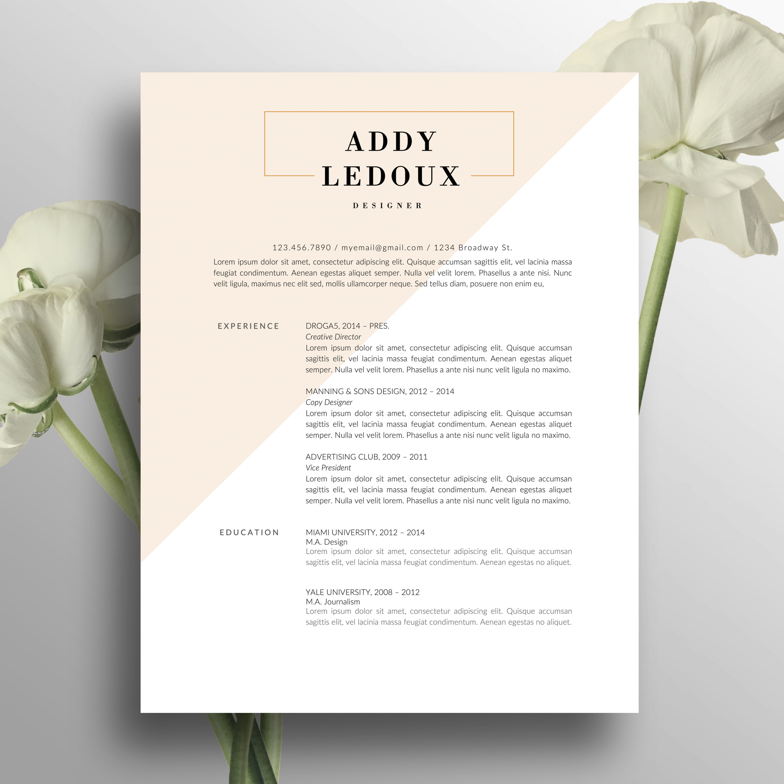 Creative Resume Template Cover Letter Word Us Letter A4 with regard to proportions 3000 X 3000