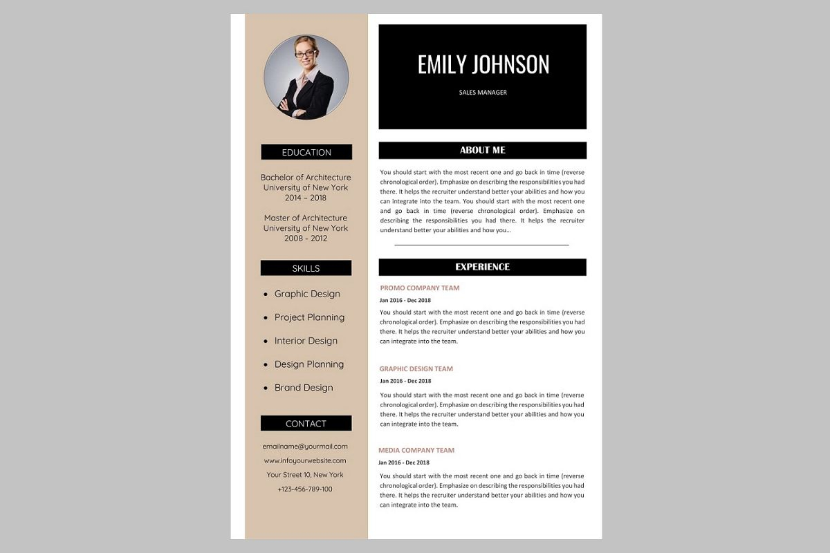 Creative Resume Template Cv for measurements 1200 X 800