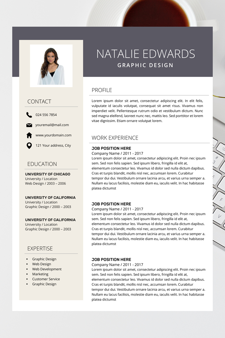 Creative Resume Template Cv Template For Ms Word And Pages in dimensions 735 X 1102