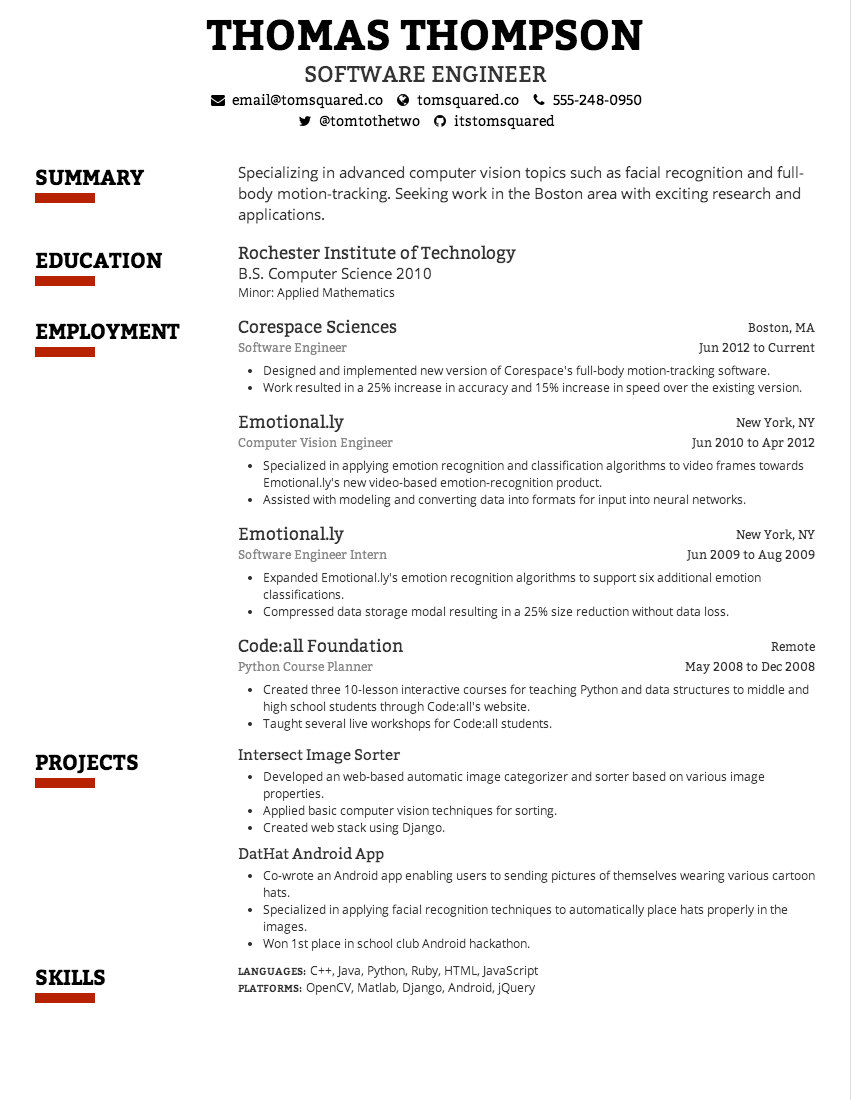 Joma Tech Resume Template • Invitation Template Ideas