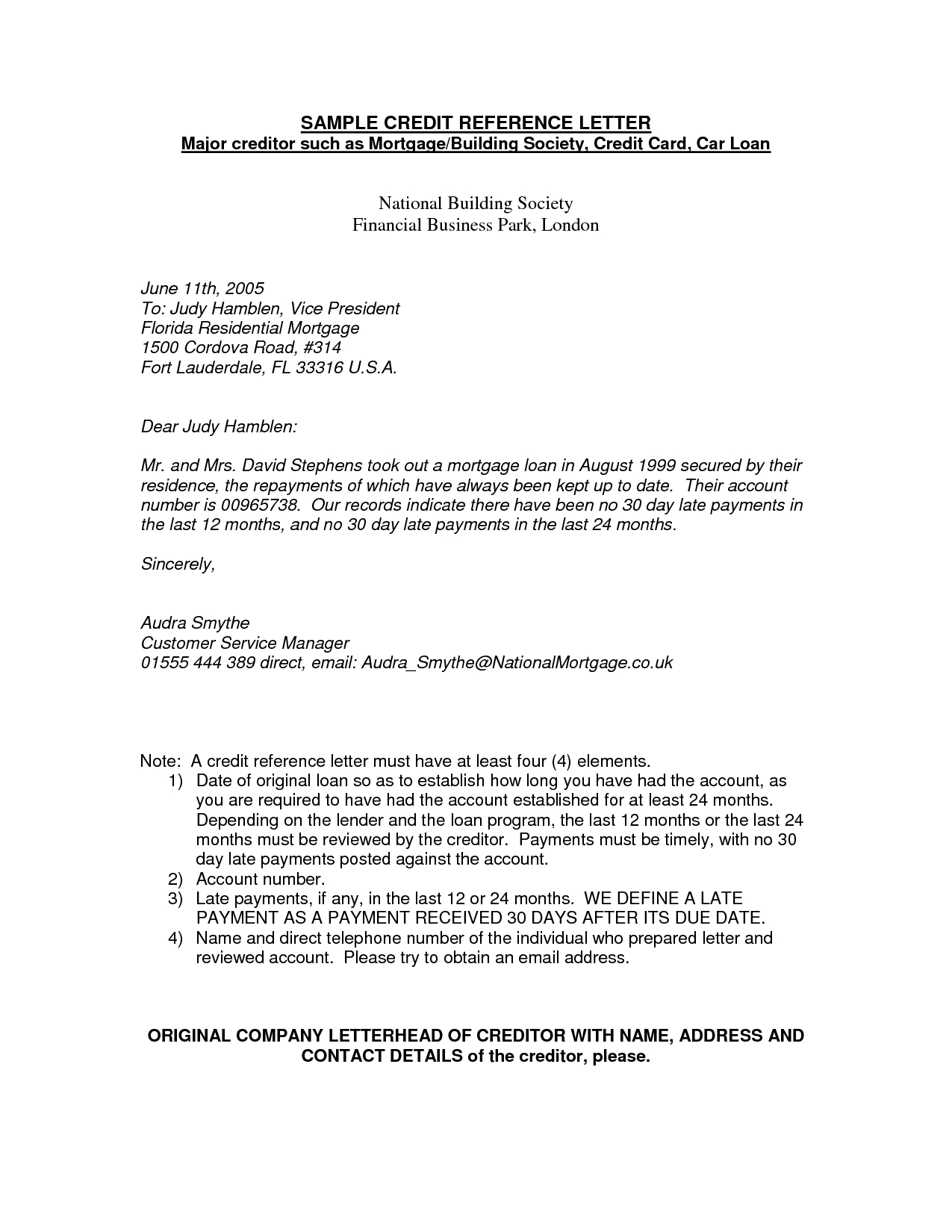 Credit Reference Letter Debandje pertaining to proportions 1275 X 1650