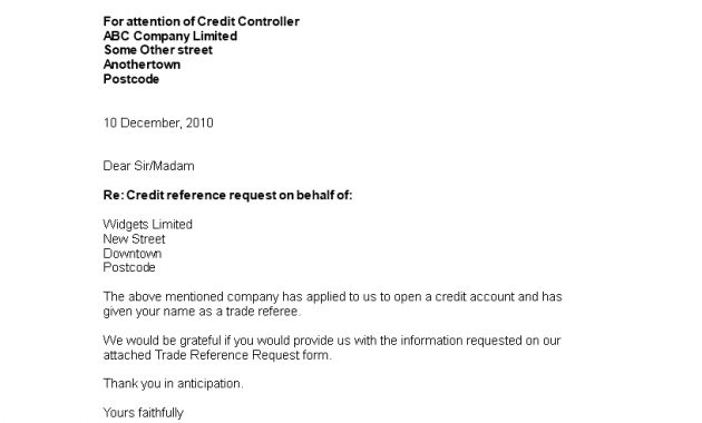 Credit Reference Letter From Supplier Templates At pertaining to proportions 816 X 1056