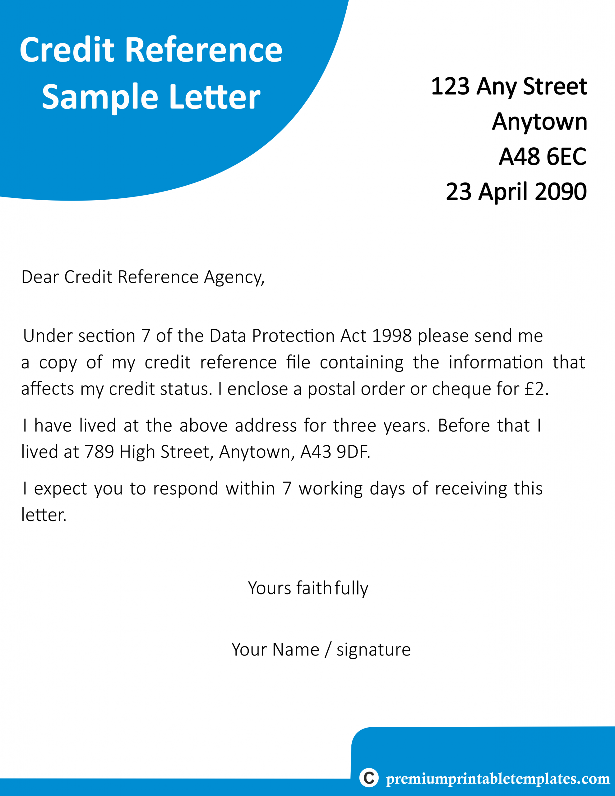 Credit Reference Letter Template Reference Letter Template for dimensions 2550 X 3300