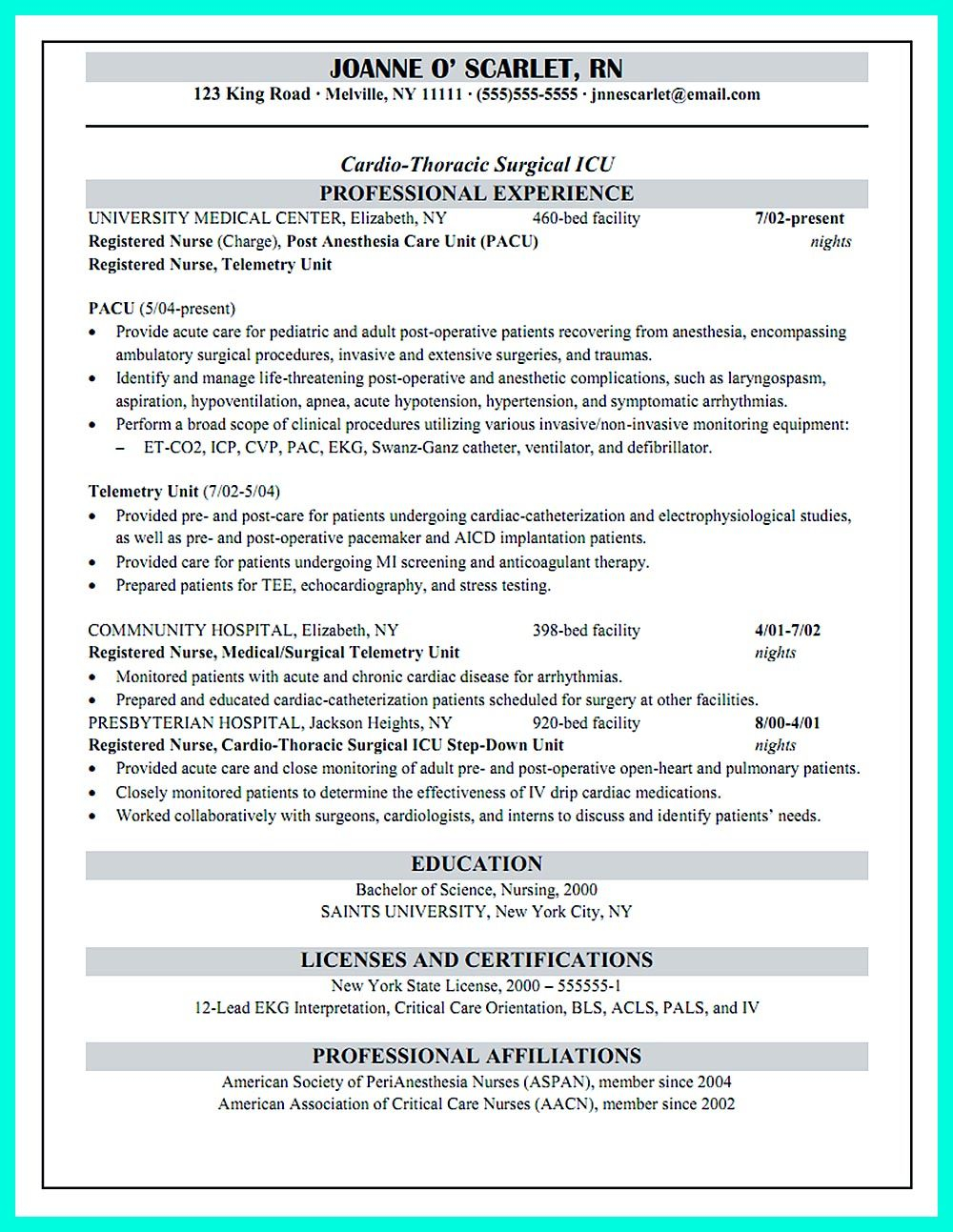 Critical Care Nurse Resume Has Skills Or Objectives That Are for size 1000 X 1293