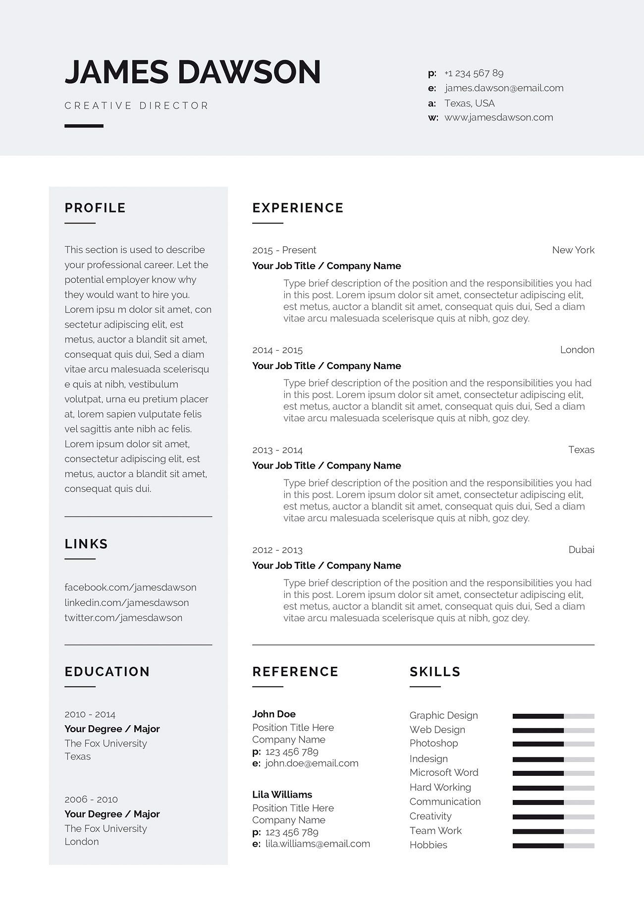 Curriculum Vitae Resume Design Template Resume Templates for sizing 1300 X 1839