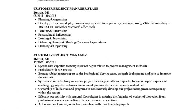 Customer Project Manager Resume Samples Velvet Jobs regarding size 860 X 1240