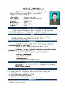 Cv Sample Format In Ms Word Resume Formatting In Word Resume throughout sizing 1241 X 1753