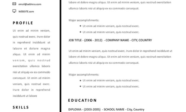 Cv Template 2 Columns Debandje within sizing 791 X 1024