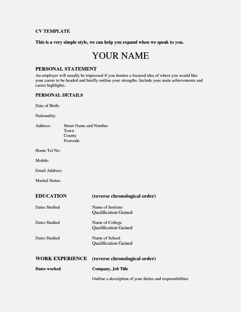 Cv Template For 60 Year Old Job Resume Examples Basic pertaining to sizing 791 X 1024
