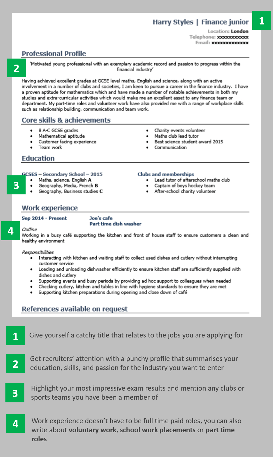 Cv Template For Gcse Students Enom in proportions 907 X 1514