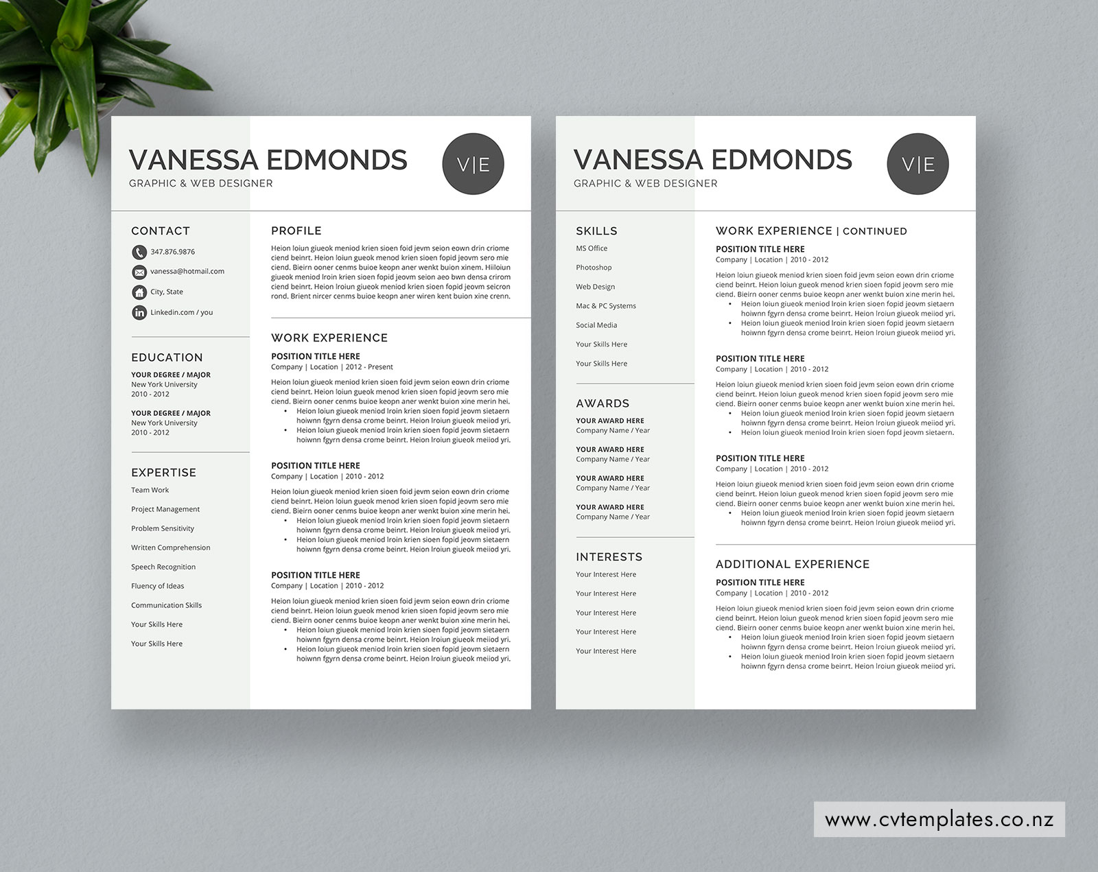Cv Template For Ms Word Curriculum Vitae Professional Cv Template Cover Letter Modern And Creative Resume Graduate Resume Student Resume with regard to dimensions 1600 X 1271