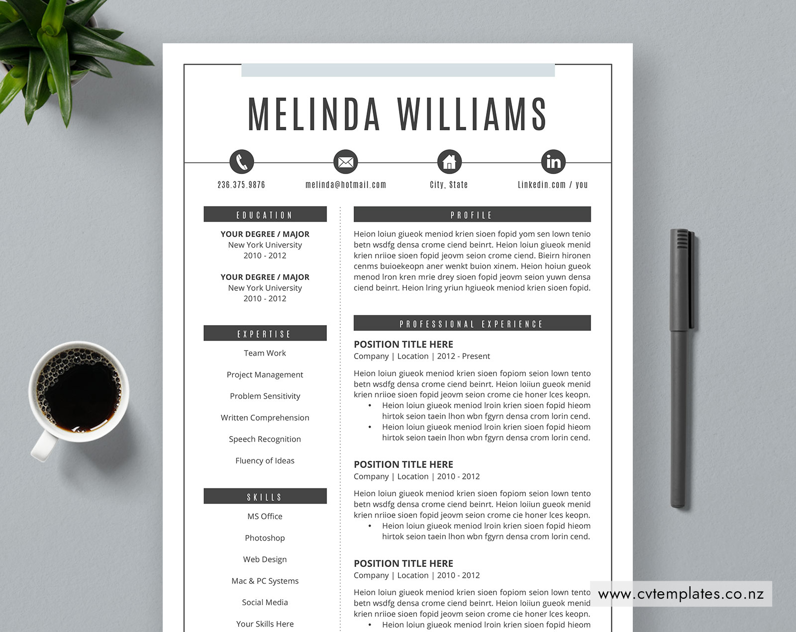 Cv Template For Ms Word Curriculum Vitae Unique Cv Template Professional Cv Template Best Cv Template Cover Letter 1 2 And 3 Page Creative for dimensions 1600 X 1271