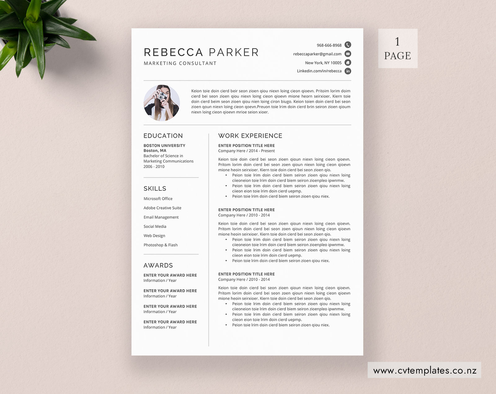 Cv Template For Word Minimalist Curriculum Vitae Professional Cv Template Cover Letter Best Resume Graduate Resume Student Resume Instant intended for dimensions 1600 X 1271