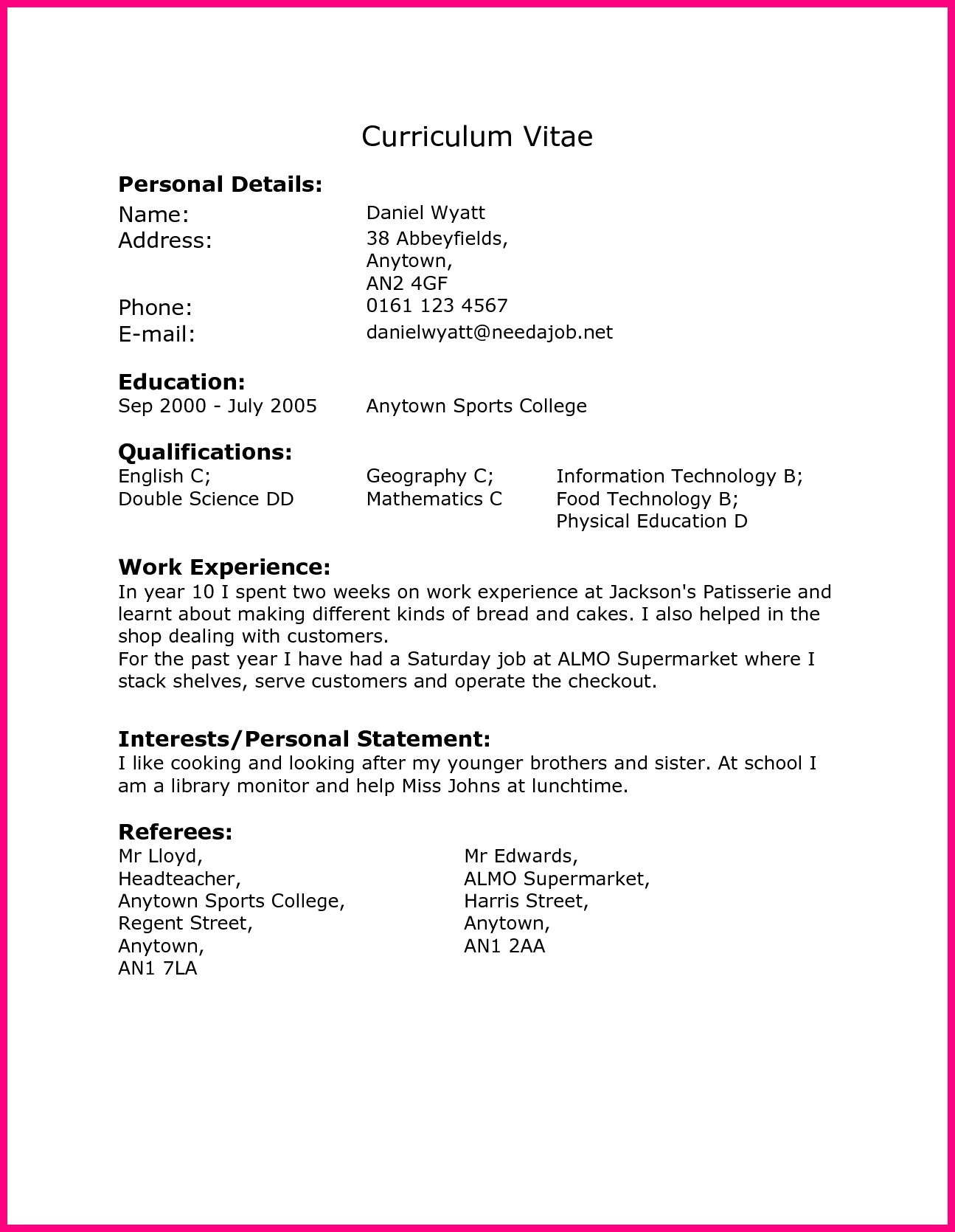 Cv Template For Year 10 Work Experience Akali throughout proportions 1295 X 1670