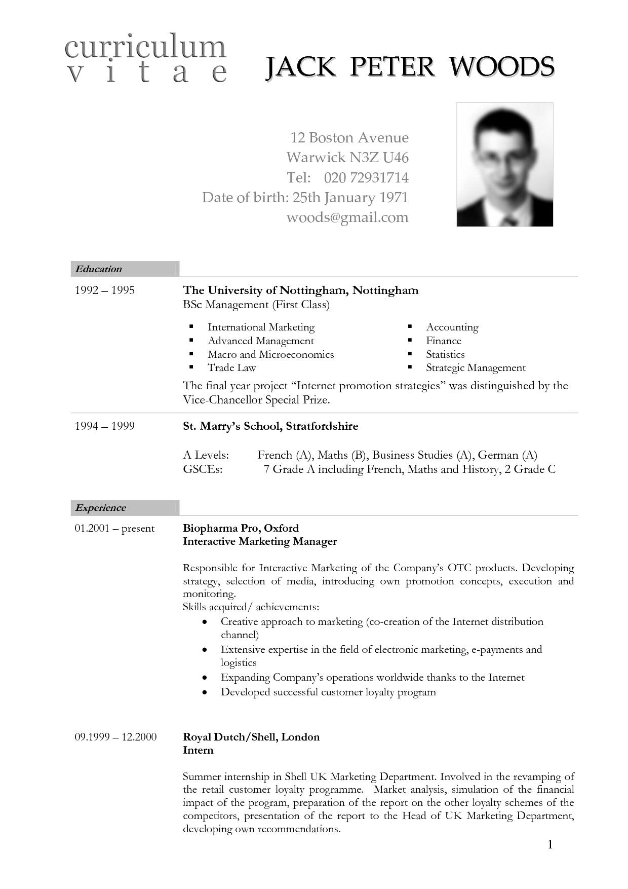 Cv Template Germany Professional Resume Writing Service with measurements 1240 X 1754