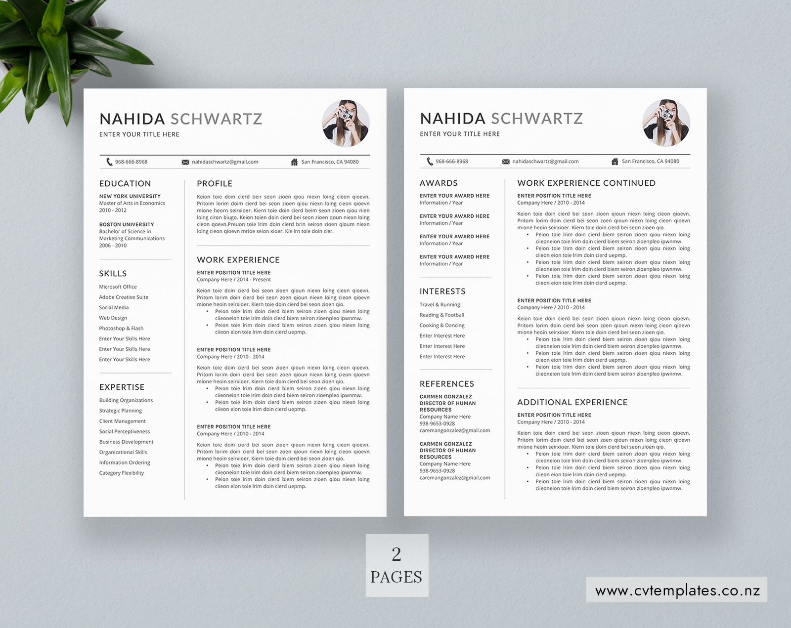 Cv Template Professional Curriculum Vitae Minimalist Cv Template Design Ms Word Cover Letter 1 2 And 3 Page Simple Resume Template Instant intended for measurements 1600 X 1271