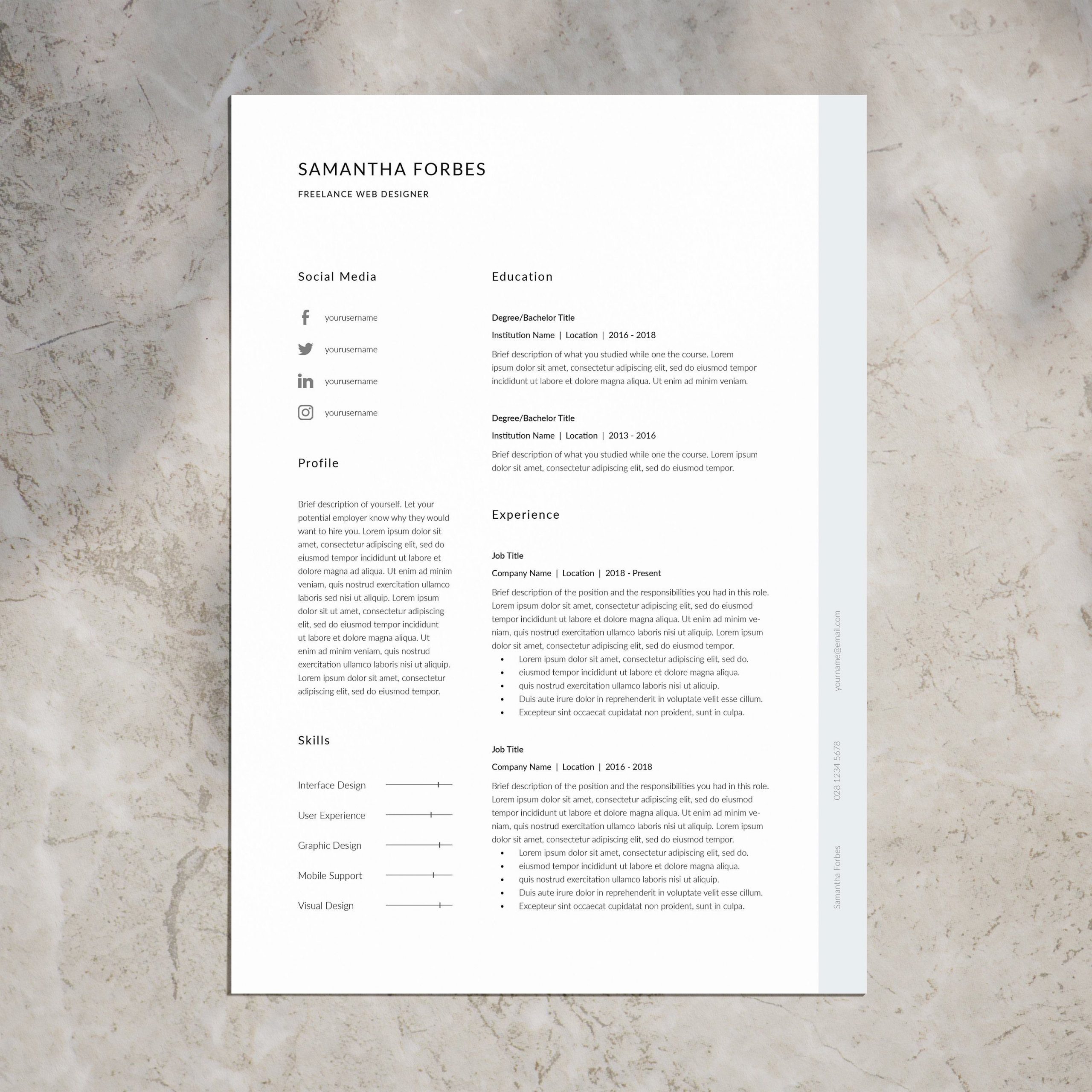 Cv Template Resume Template Professional Resume Template pertaining to proportions 3000 X 3000