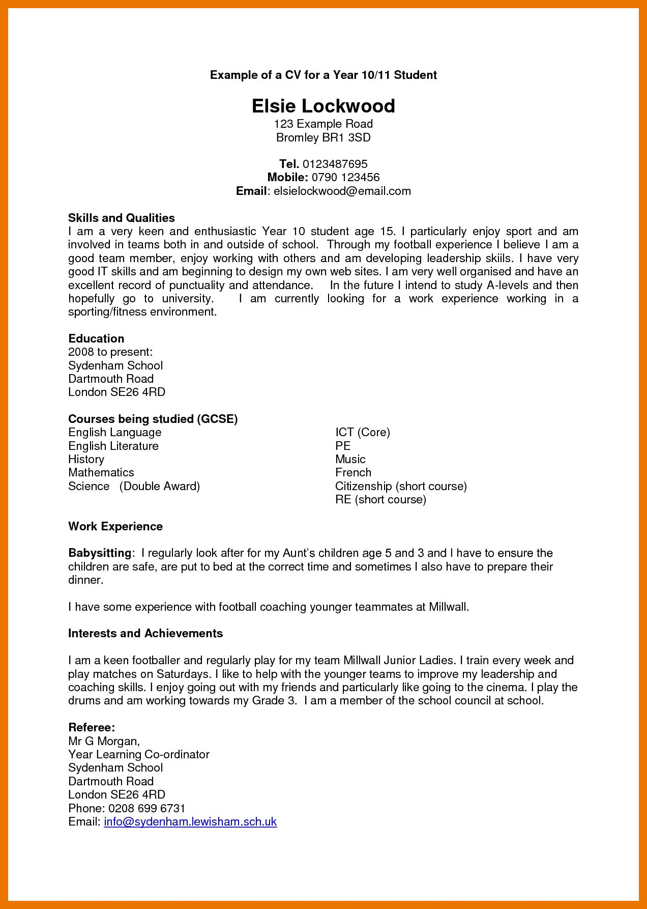 Cv Template Year 11 Cv Template Resume Examples Best regarding dimensions 1272 X 1786