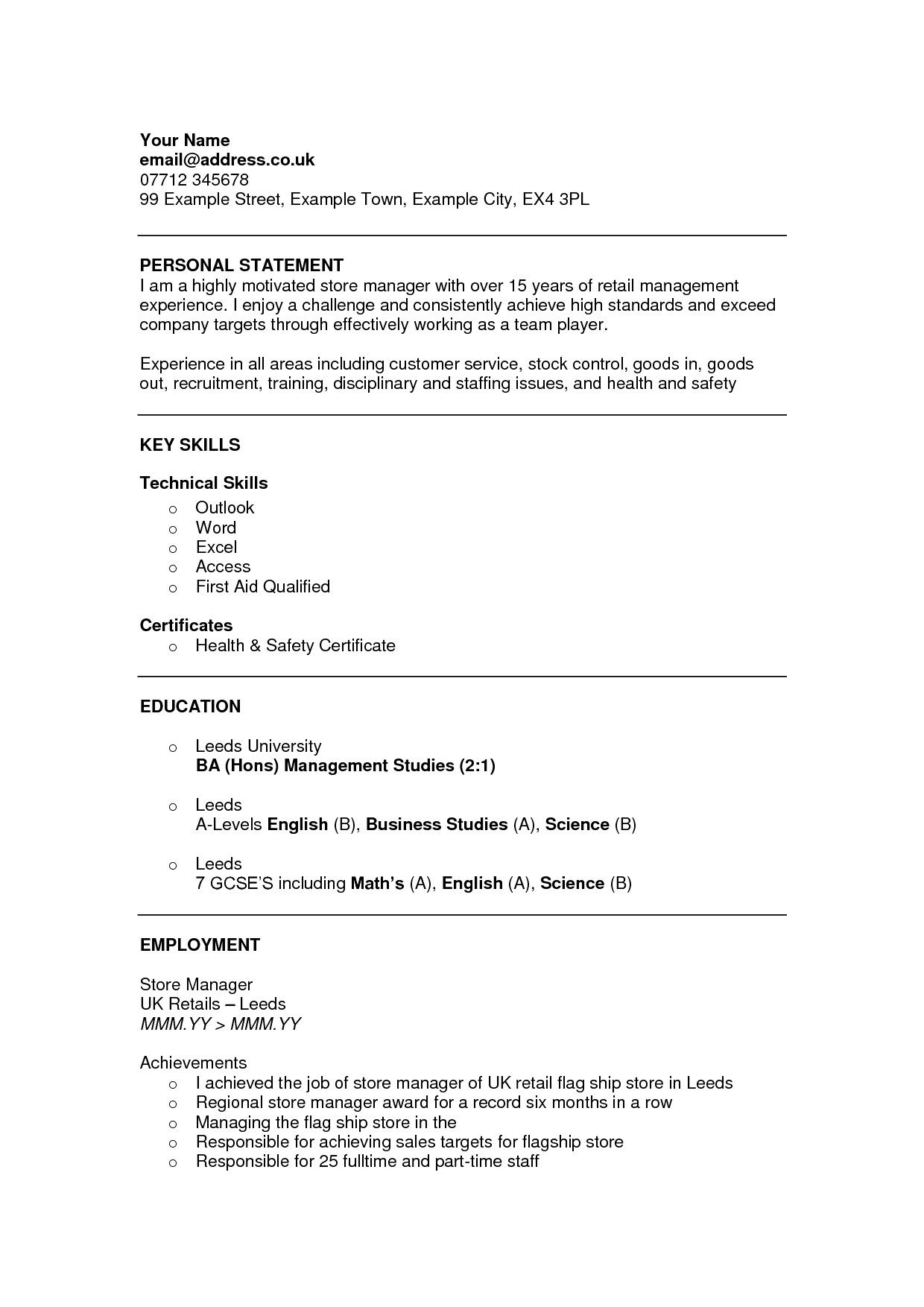 Cv Template Year 6 Resume Examples Job Resume Examples inside sizing 1240 X 1754