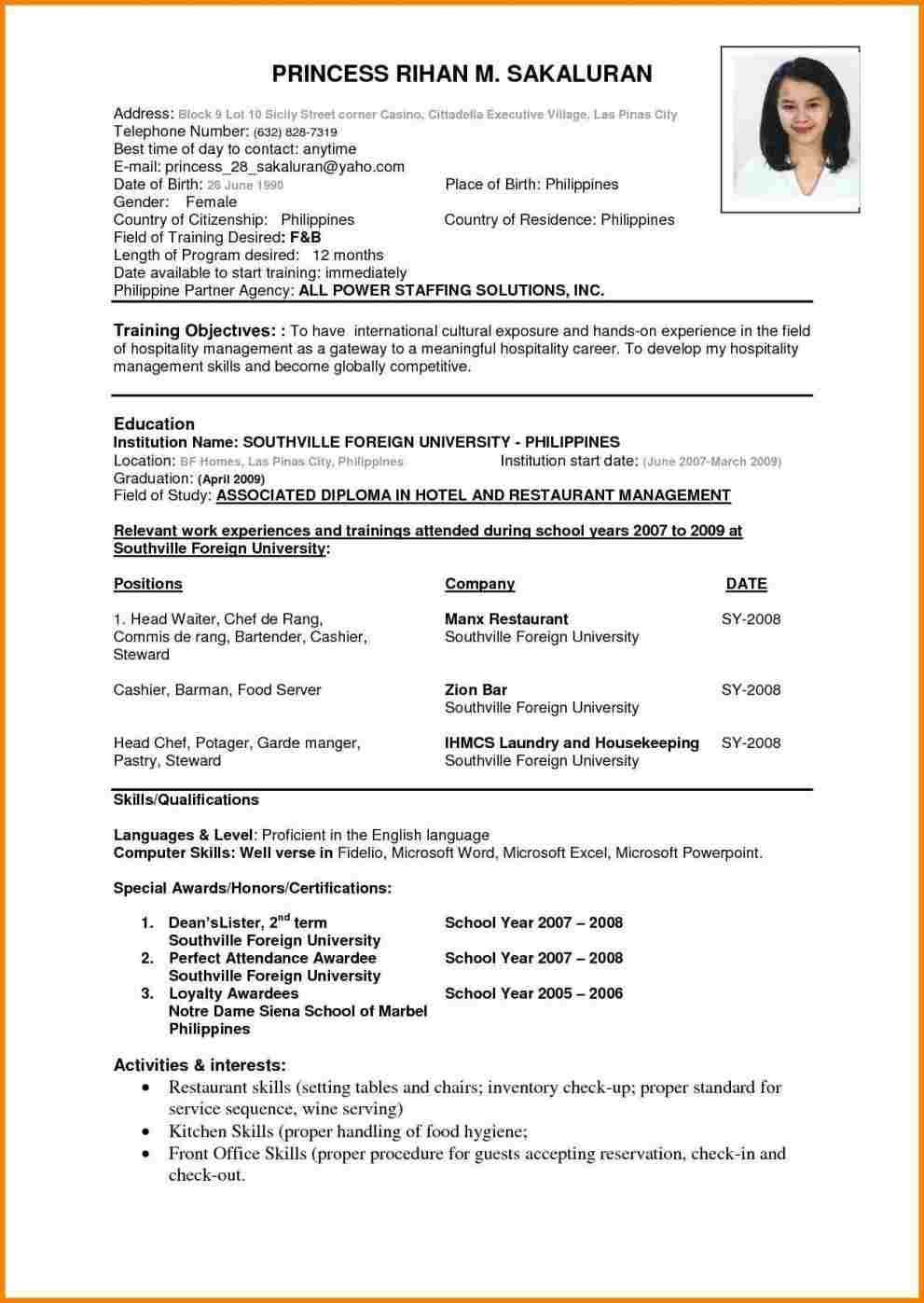 Cv Template Zoology Best Resume Format Resume Format in dimensions 991 X 1397