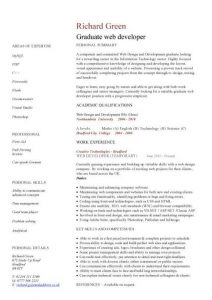 Cv Templates For Graduates Menom pertaining to sizing 500 X 708