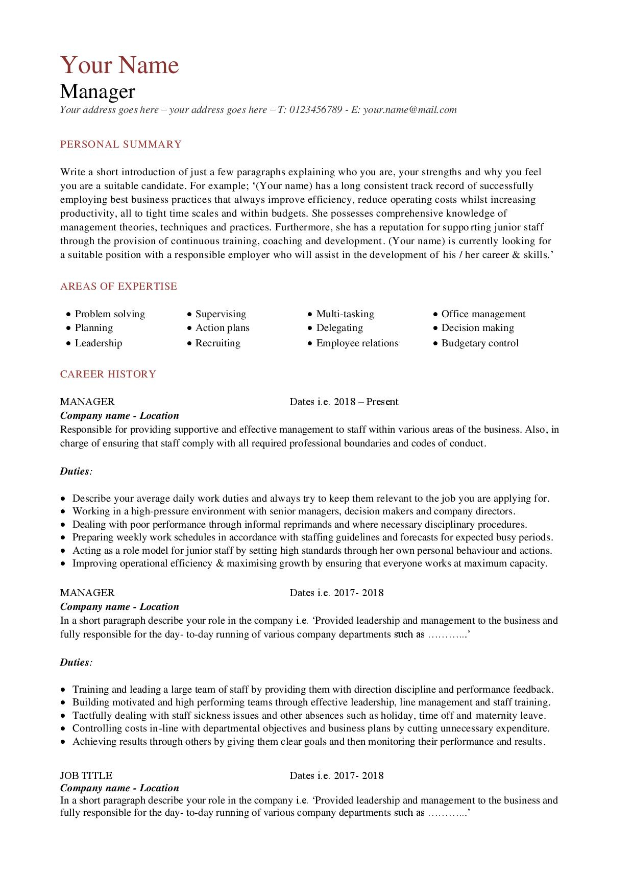 Cv Templates Impress Employers within dimensions 1240 X 1754