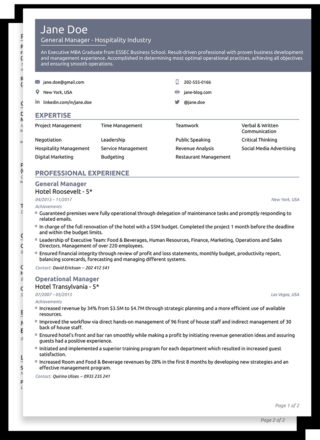 Cv Work Experience Debandje with regard to size 1019 X 1400