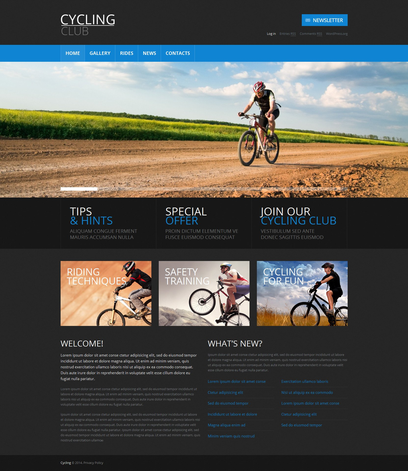 Cycling Responsive WordPress Theme inside size 1663 X 1922