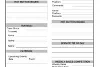 Daily Restaurant Pre Shift Meeting Sheet Restaurant with regard to size 1701 X 2201