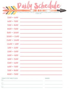 Daily Schedule Free Printable Daily Schedule Template regarding size 900 X 1165