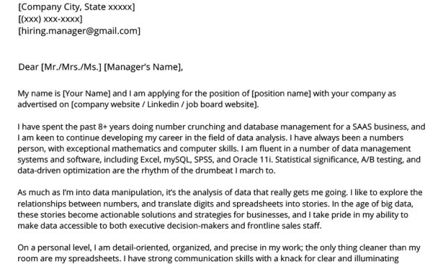 Data Analyst Cover Letter Example Resume Genius for size 800 X 1132