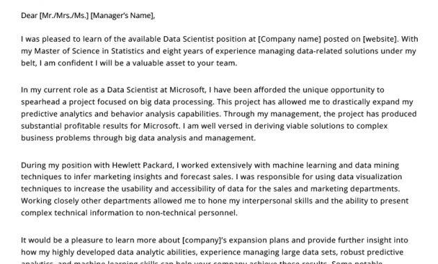 Data Scientist Cover Letter Sample Tips Resume Genius for size 800 X 1132