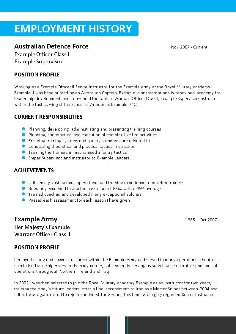Defence Force Resume Template 056 regarding size 794 X 1123