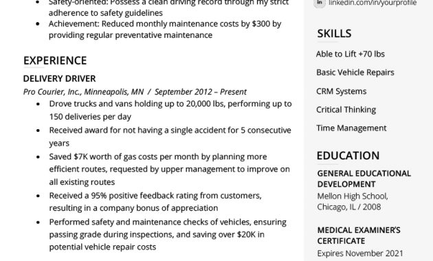 Delivery Driver Resume Example Writing Tips Resume Genius regarding dimensions 800 X 1132