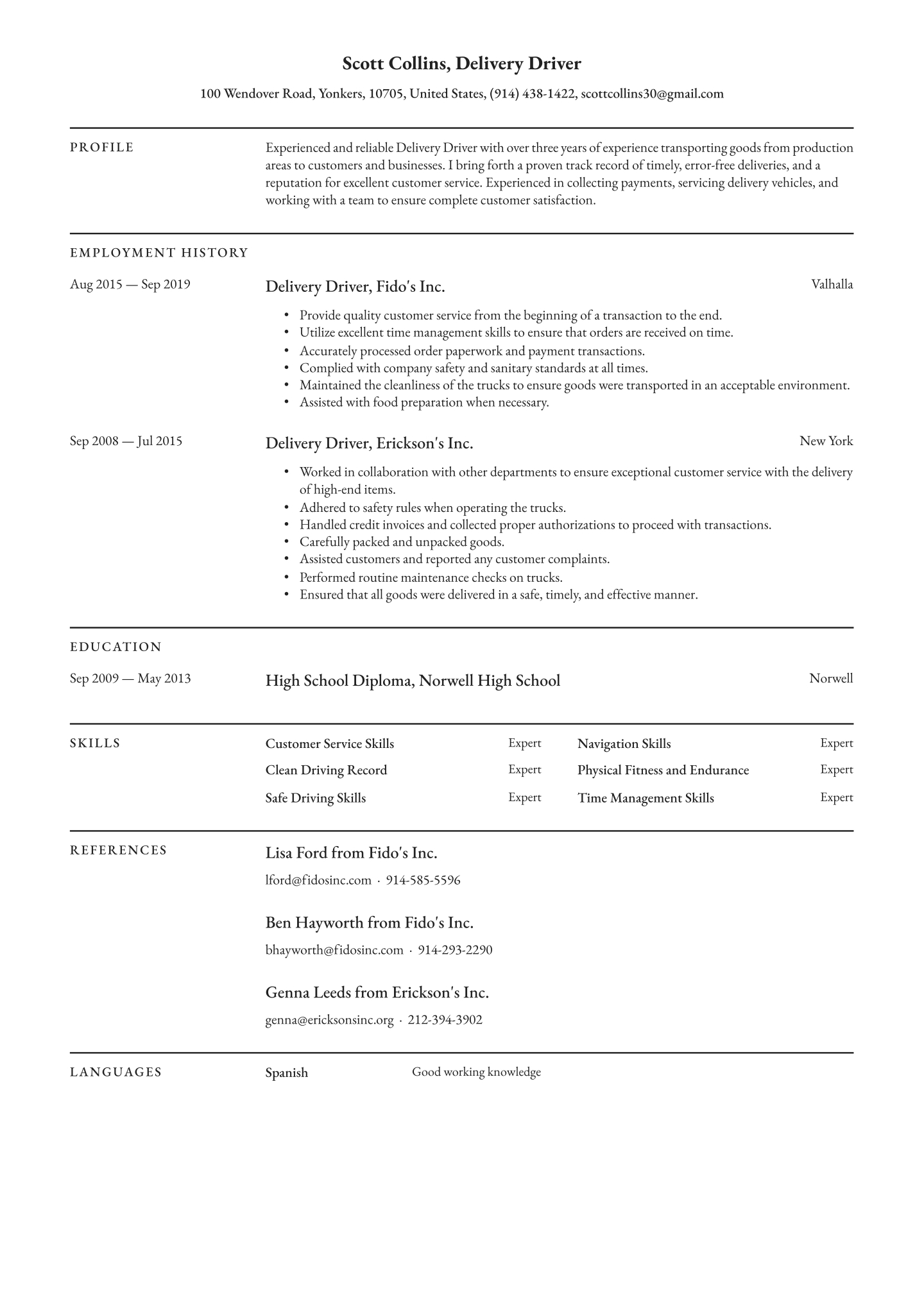 Delivery Driver Resume Examples Writing Tips 2020 Free inside dimensions 1440 X 2036