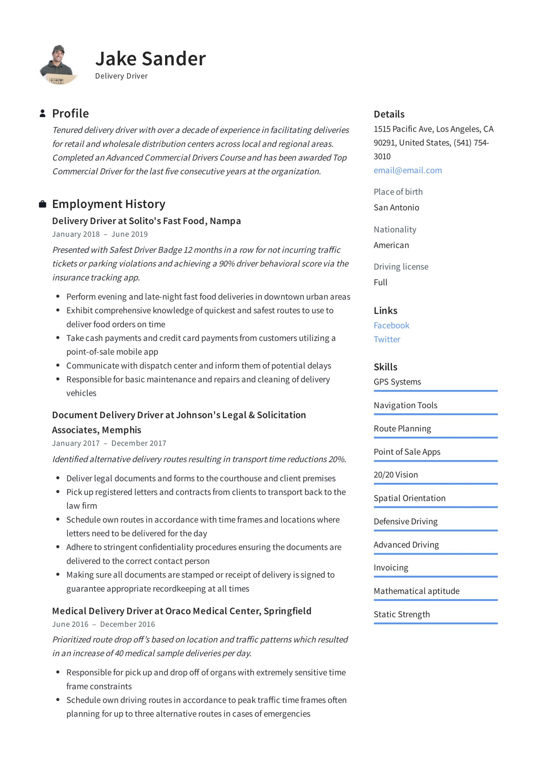 Delivery Driver Resume Writing Guide 12 Resume Examples inside dimensions 2478 X 3507