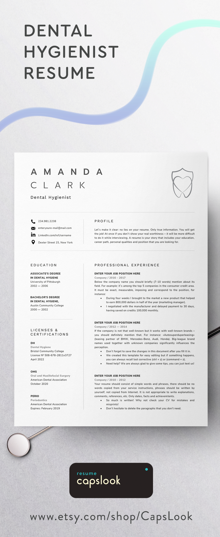 Dental Assistant Resume For Word Dentist Cv Template inside dimensions 736 X 1795