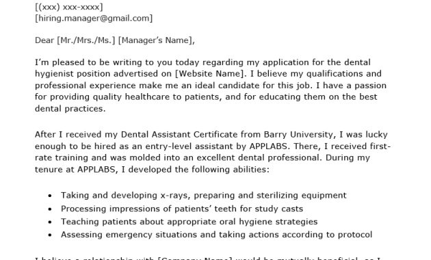 Dental Hygienist Cover Letter Example Resume Genius regarding measurements 800 X 1132