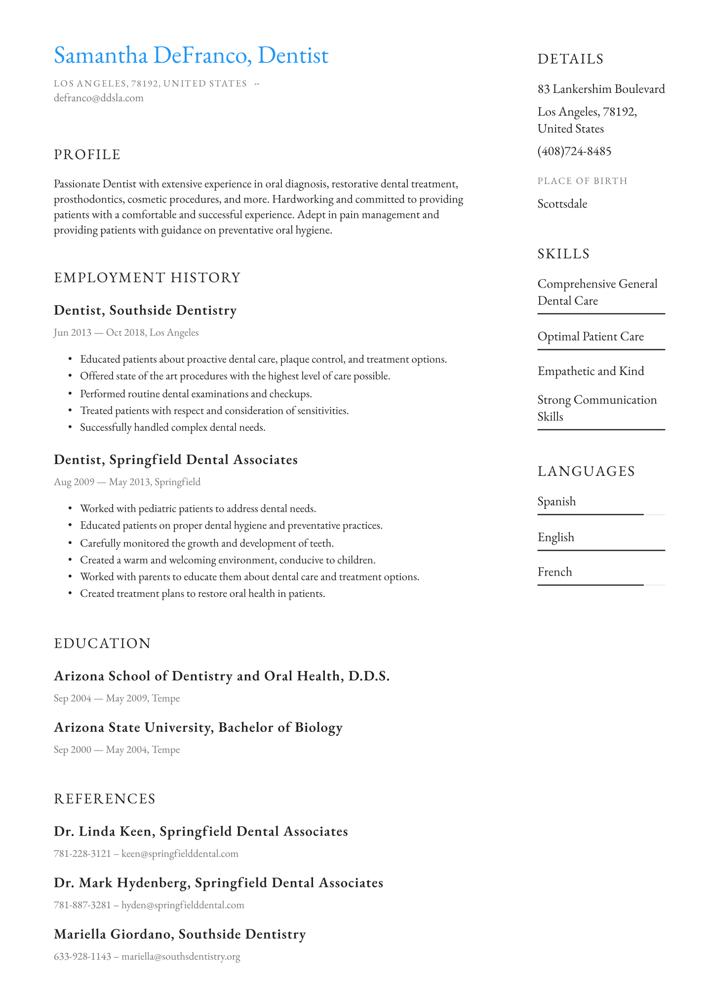 Dentist Resume Examples Writing Tips 2020 Free Guide within dimensions 1440 X 2036