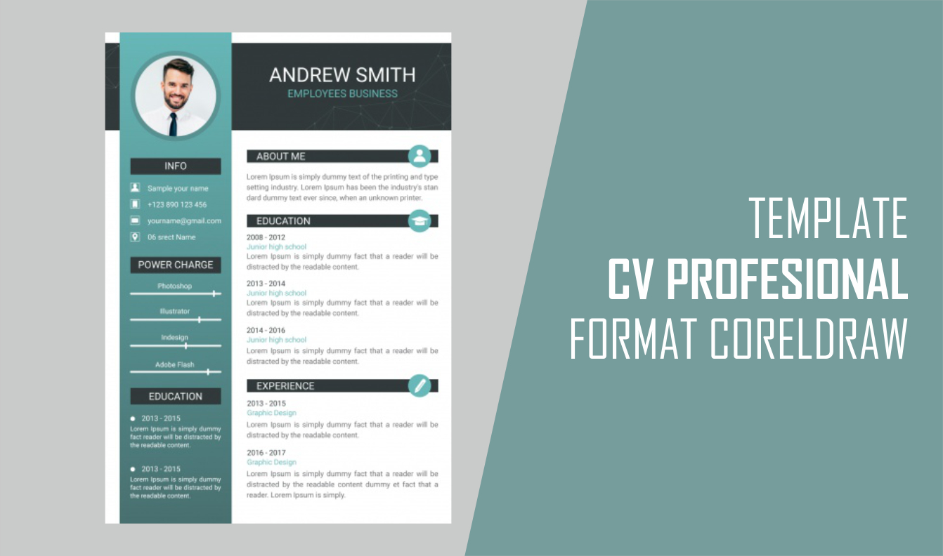 Desain Template Cv Profesional Format Coreldraw with size 1342 X 792