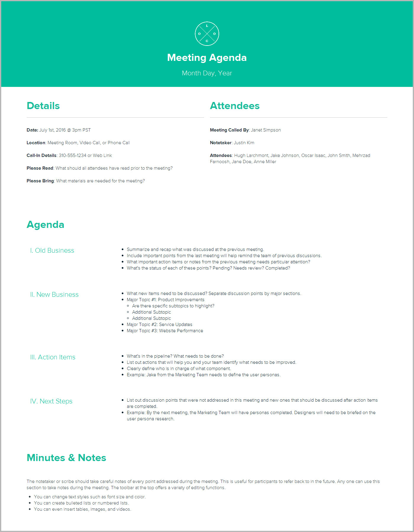 Design Meeting Agenda Template Enom with measurements 1400 X 1800