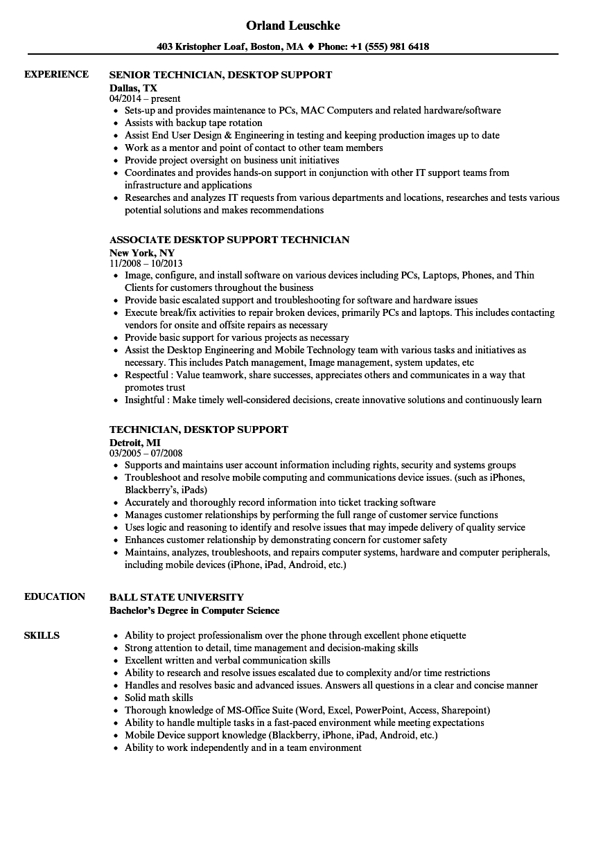 Desktop Support Technician Resume Akali throughout size 860 X 1240