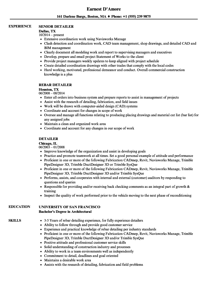 Detailer Resume Samples Velvet Jobs regarding size 860 X 1240