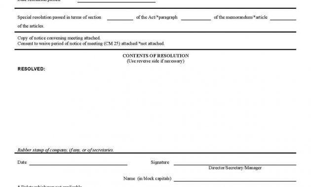 Download A Company Resolution Template Formfactory throughout dimensions 1240 X 1754